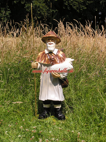 Schfer mit Schaf Gartenfigur
