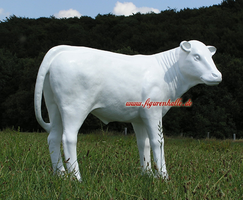 Kalb Figur lebensgro� wei� Dekofigur