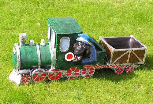 Maulwurf auf Eisenbahn Gartenfigur