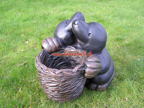 Maulwurf mit Korb Gartendekoration