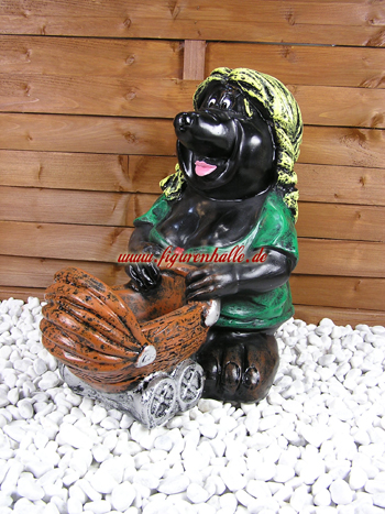 Maulwurfsdame mit Kinderwagen Figur