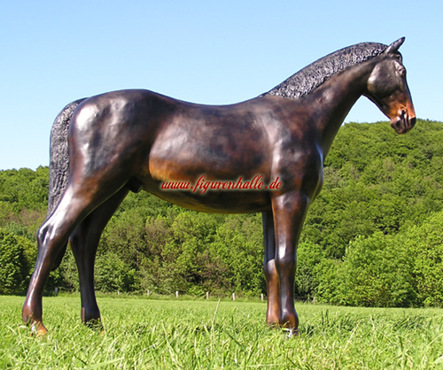 Pferd schwarz Lebensgro� Figur