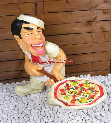 Pizzamann als Werbeaufsteller