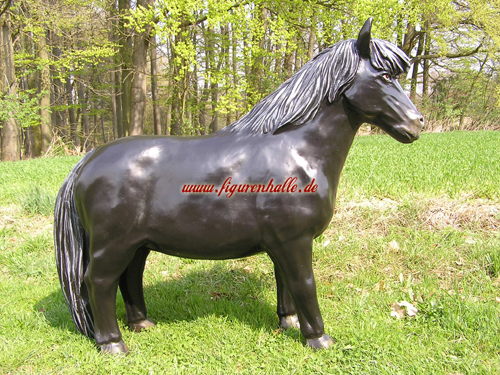 Pony Aufstellfigur in schwarz Tierfigur