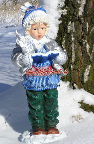 Winter Junge als Aufstellfigur