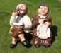 Preview: Brauner Anzug und Kleid Oma Opa auf Garten Bank