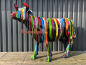 Preview: Desginer Kuhfigur Statue verlaufende Farben