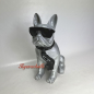 Preview: Desginer Statue im Luxus silber mit Krawatte und als Hund
