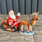 Preview: Weihnachtsmann mit Schlitten und  Rentier Figur