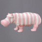 Preview: Nilpferd Figur bunt rosa Streifenb