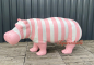 Preview: Fluspferd Hippo rosa Gartenfigur Pop Art