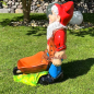 Preview: Arbeiter Zwerg mit Karre Gartenfigur