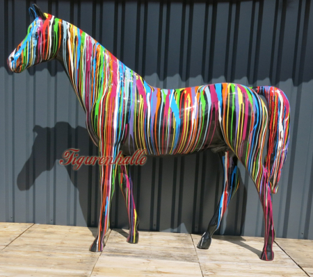 Preview: Buntes Pferd als Desginer Statue