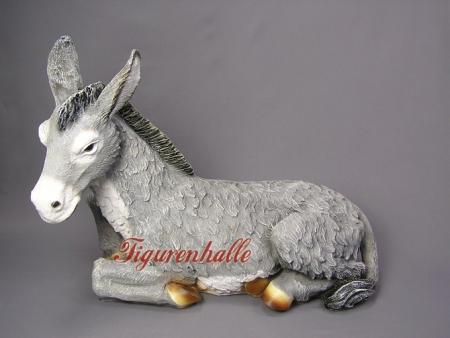 Grauer Esel Gartenfigur