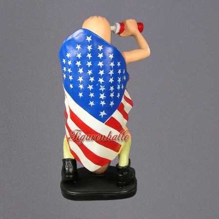 Hot Dog Werbefigur USA Look Flagge Figur Statue Imbiss