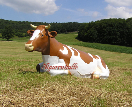 Preview: Kuh riesen Figur braun weiß