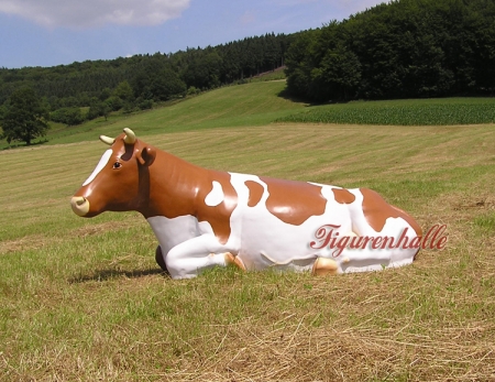 Preview: Kuh Tierfigur braun bunt