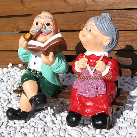 Oma und Opa auf Bank Figuren