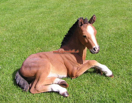 Fohlen Figur lebensgroß schwarz weiß