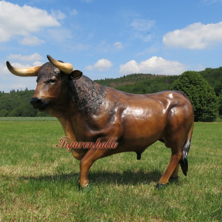 Stier Dekofigur lebensgroß braun