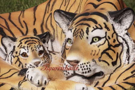 Preview: Tiger Dekofigur mit Baby