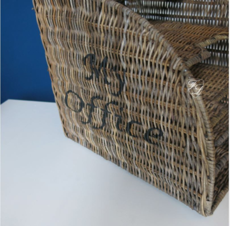 Preview: Rattan Büro Schreibtisch Utensilien