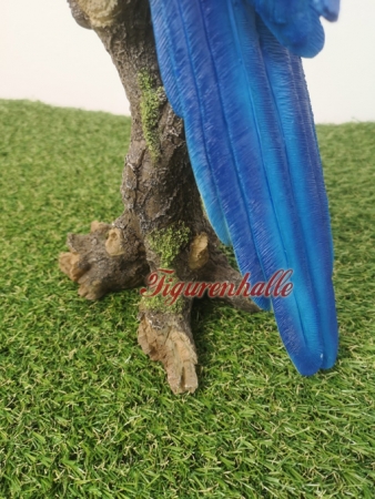 Preview: Papagei Skulptur blaues gefider