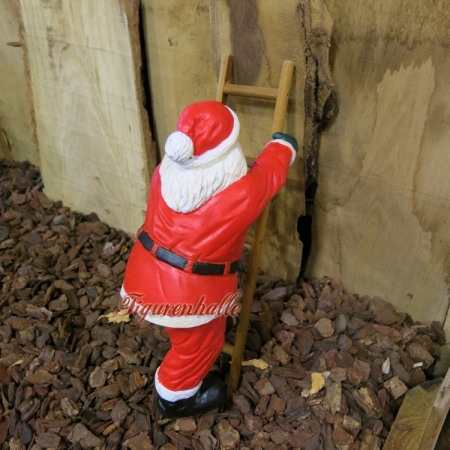 Preview: Kletternder Santa auf Leiter Figur