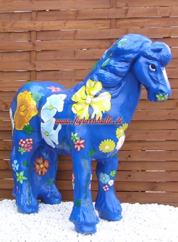 Pferd mit Kunstbemahlung Blumen