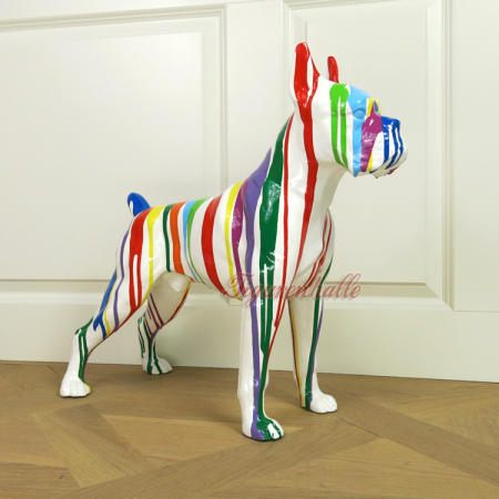 Preview: Hunde Figur mit Farbverlauf Kunstbemahlung