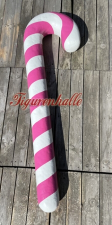 Deko Zuckerstange Figur rosa / wieß