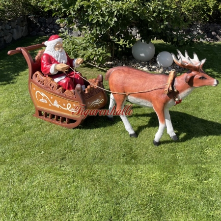Weihnachtsmann Figur im Schlitten Deko