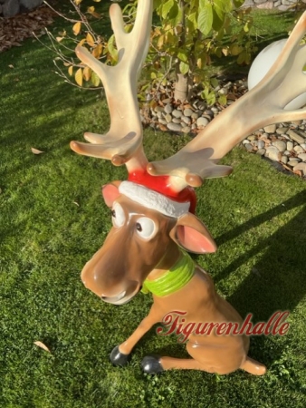 Preview: Deko Elch sitzend Hütten Deko