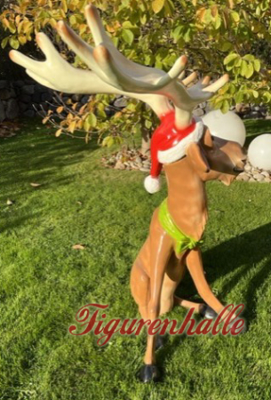 Lustiger Elch als Weihnachtsfigur