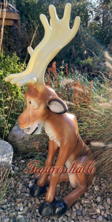 Preview: Deko Moose Elch sitzend Hütten Deko