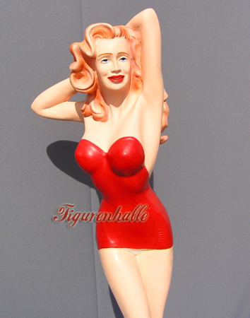 Preview: Pin Up Figur in rotem Kleid