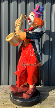 Preview: Clown Statue bunte Saxophon
