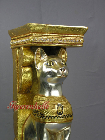 Preview: Bastet Katze Figur Gold Lackierung