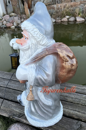 Preview: Weihnachtsmann mit Laterne Spitzial Lackierung Gold Skulptur