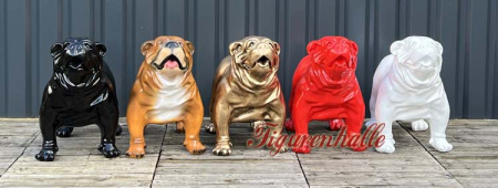 Preview: English bulldog as a garden figure in pop art style