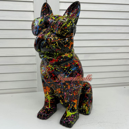 Aufsteller Deko Bulldogge Pop Art schwarz