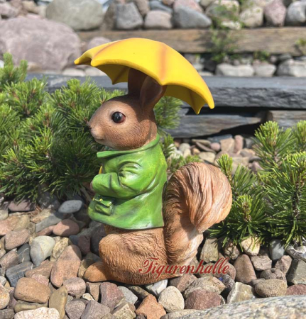 Eichhörnchen mit Regenschirm Figur