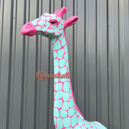 Preview: Türkiese Giraffe Pop Art Figur