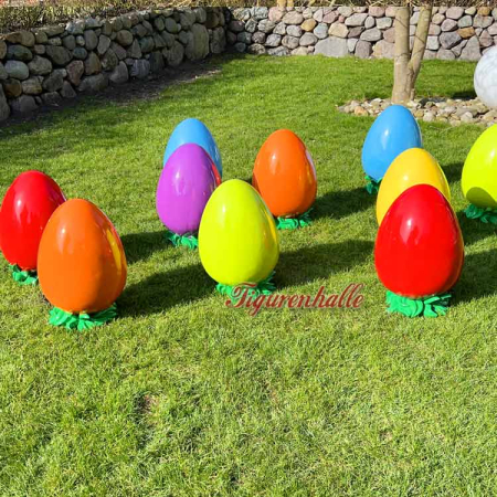 Preview: Garten Dekoidess eier für Osterzeit zur Deko figur mit Grass