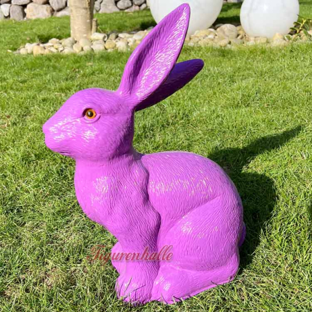 Osterhase lila einfarbig Ostern Deko Figur Statue