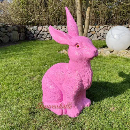 Osterhase rosa einfarbig Ostern Deko Figur Statue