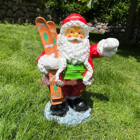 Weihnachtsmann mit Ski Figur