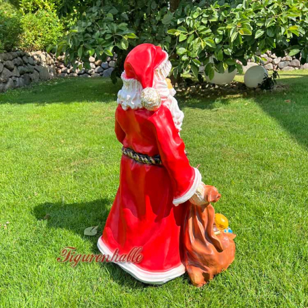 Preview: Weihnachtsmann mit Sack Figur