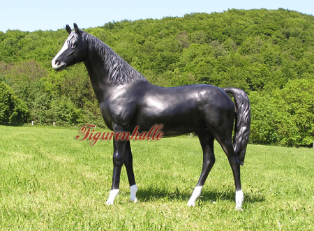 Preview: schwarzes Pferd Aufstellfigur