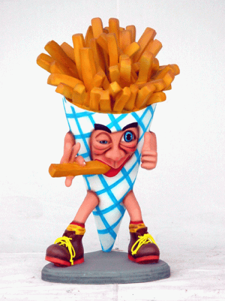French fries man advertising figure
